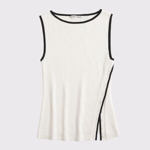 Abercrombie & Fitch Asymmetrical Sweater Tank with Black Trim